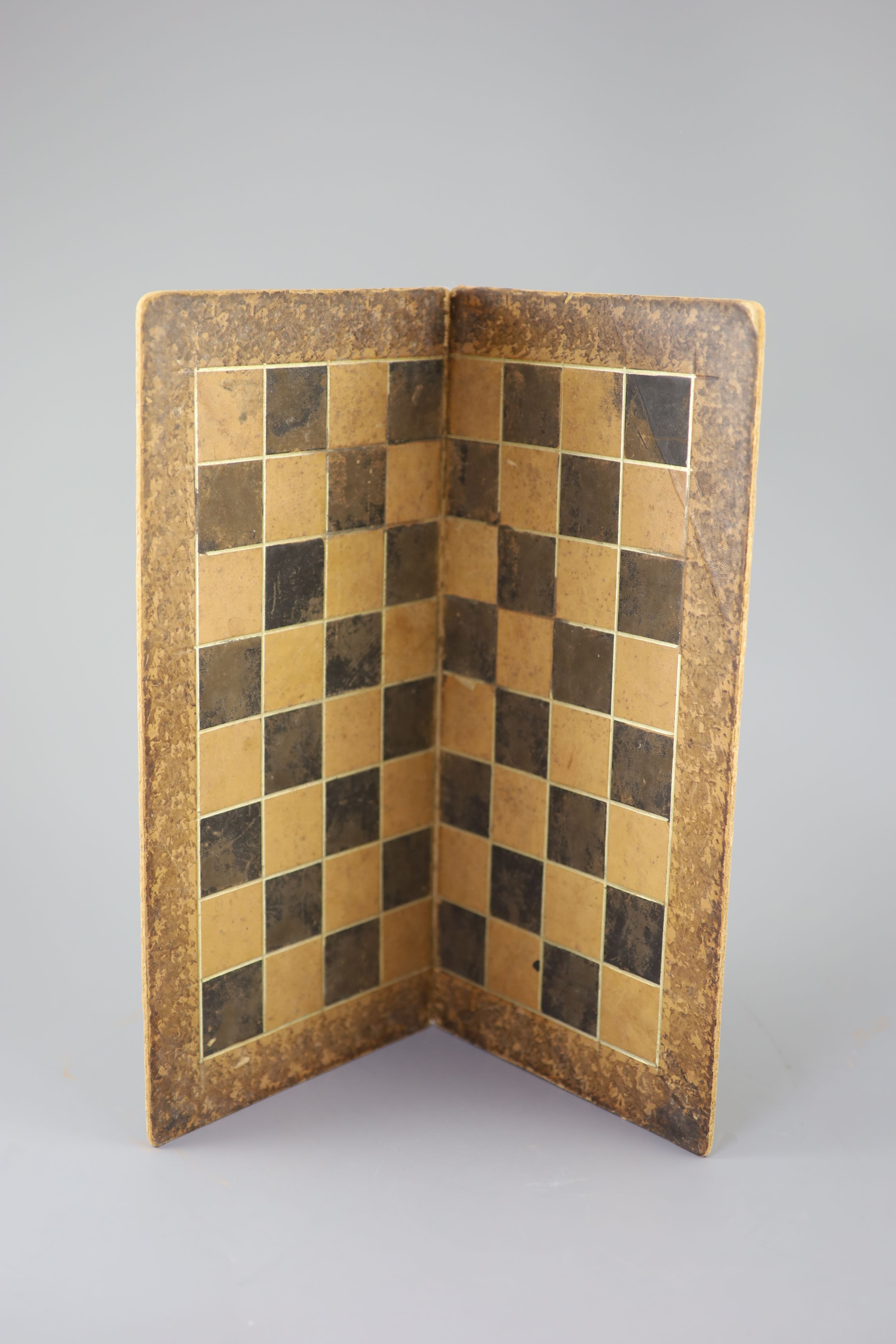 A Jaques London red and white ivory 2¾ Staunton chess set, c.1850, 8.25 x 6 x 4in.